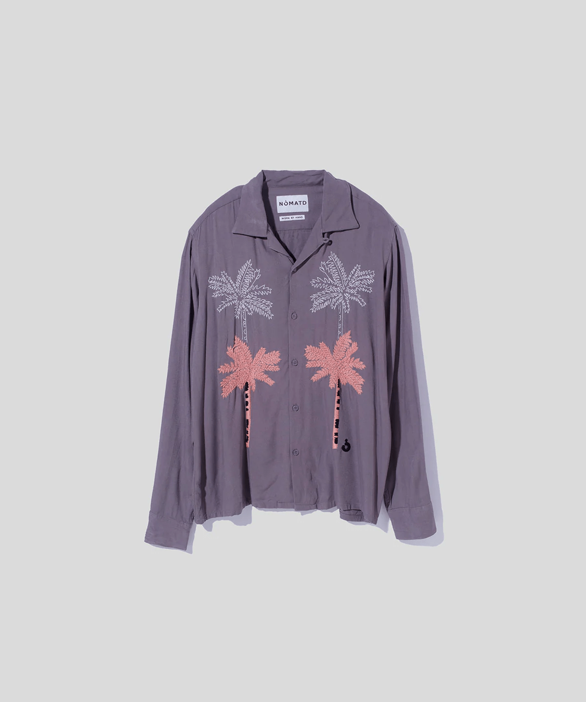 NOMA t.d./ノーマティーディー/PALM TREE HAND EMBROIDERY LS SHIRT GLAY 3