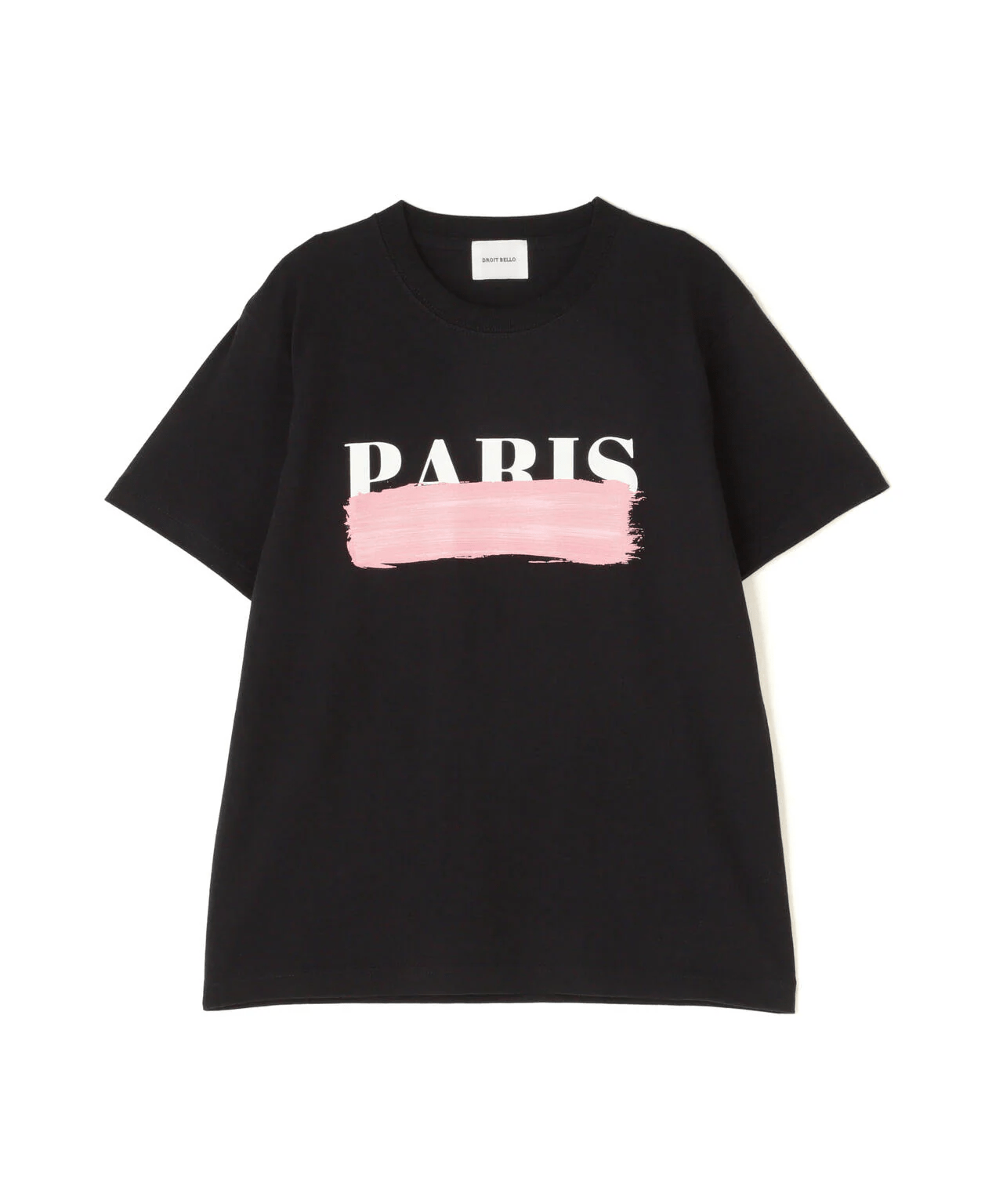 DROIT BELLO/ドロイトベロ/PINKブラッシュPARIS Tシャツ BLACK M