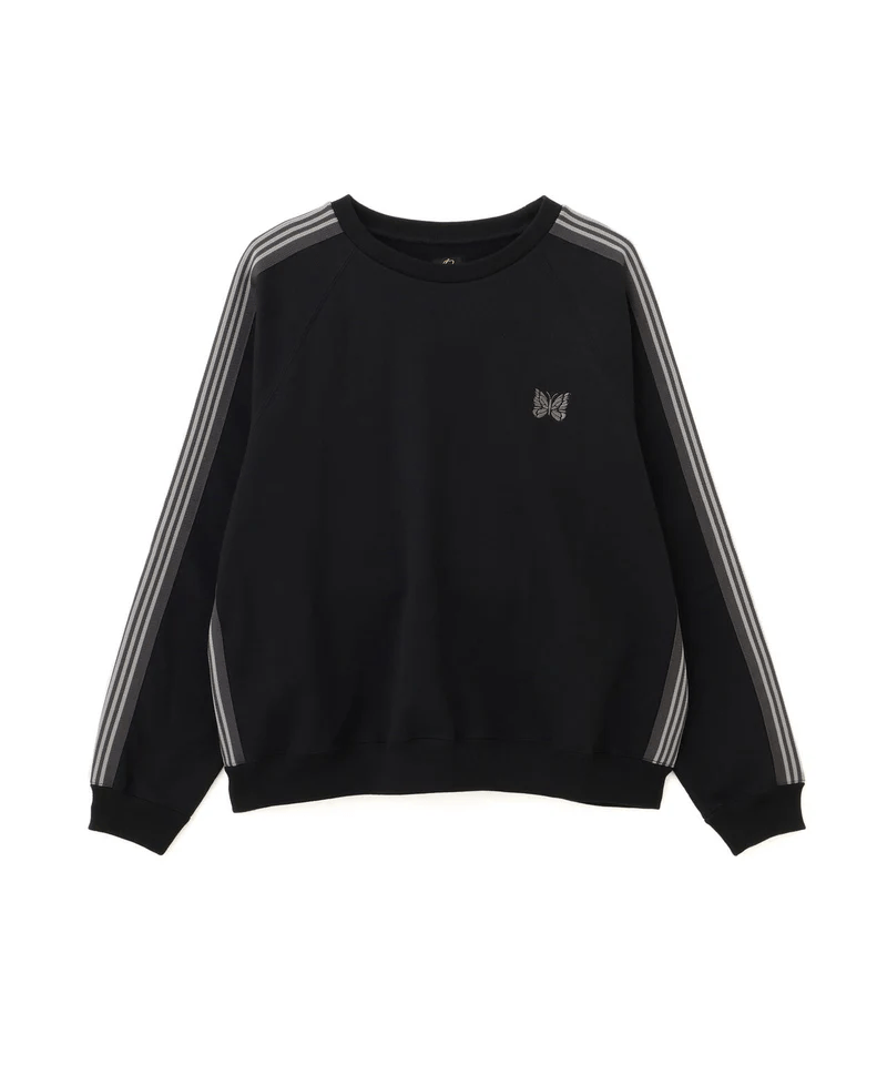 Needles/ニードルズ/【B'2nd EXCLUSIVE】Track Crew Neck - Cotton Jersey BLACK×GRAY L
