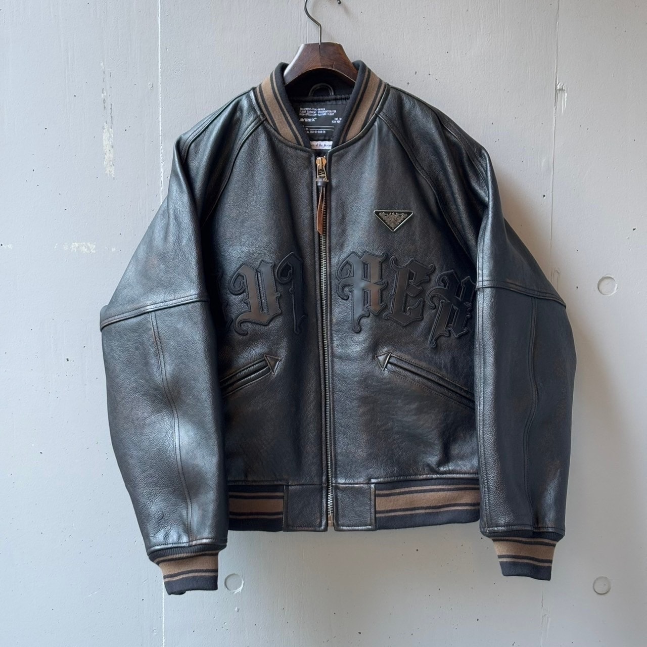 Children of the discordance × AVIREX /チルドレンオブザディスコーダンス×アヴィレックス/SIGNATURE VARSITY JKT BLACK 3