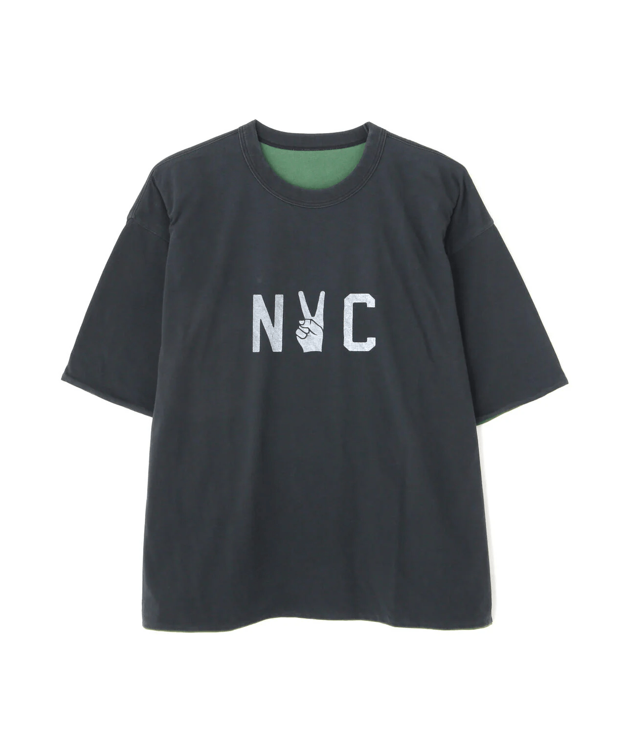 REMI RELIEF/レミレリーフ/別注40/- 天竺BIGサイズ リバーシブルT BLACK XL