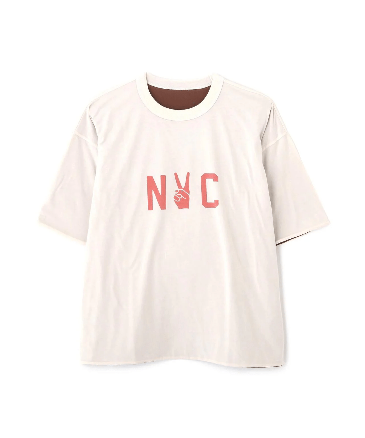 REMI RELIEF/レミレリーフ/別注40/- 天竺BIGサイズ リバーシブルT IVORY M