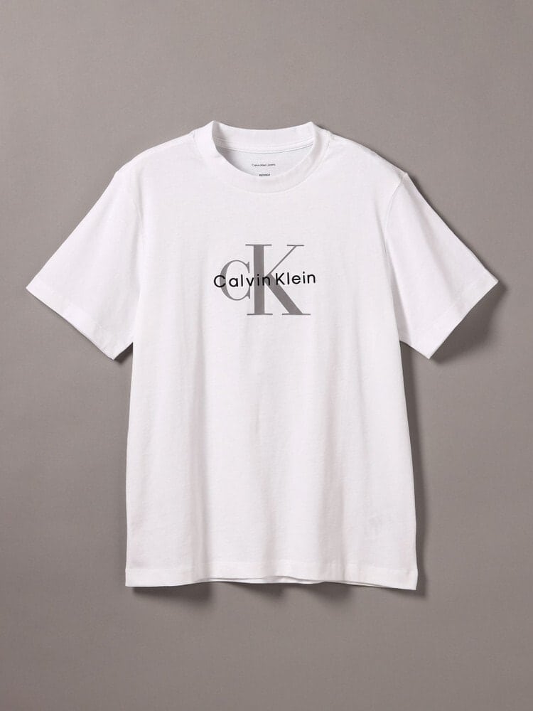 CalvinKlein/カルバンクライン/ショートスリーブモノグラムプリントTシャツ[ロウン、ミンギュ着用商品] WHITE XL