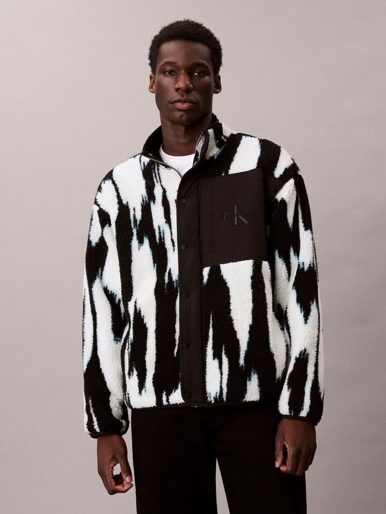CalvinKlein/カルバンクライン/LS JACQUARD 3 SHERPA JACKET BLACK/UB1 L