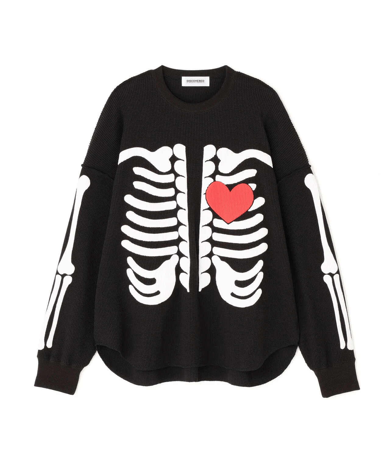 DISCOVERED/ディスカバード/別注BONE WAFFLE LONG SLEEVE TEE BLACK 1