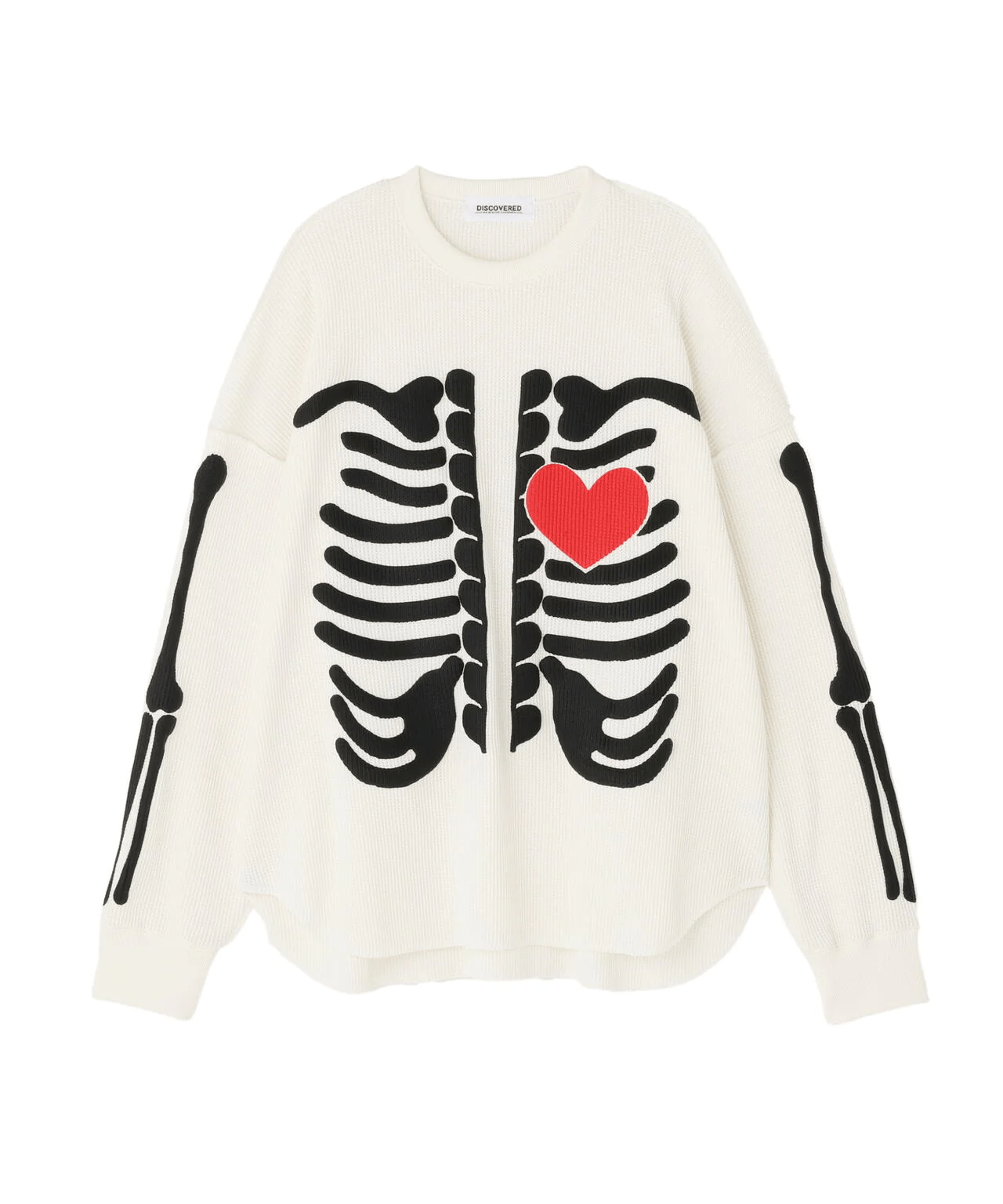 DISCOVERED/ディスカバード/別注BONE WAFFLE LONG SLEEVE TEE WHITE 1