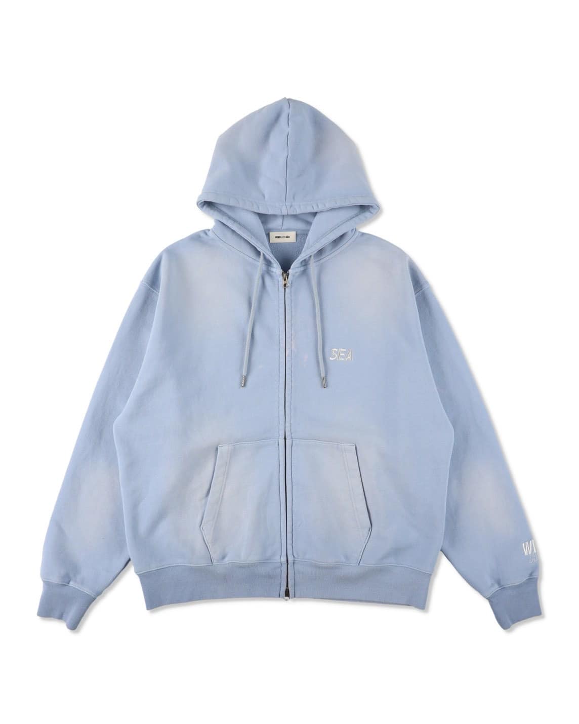 WINDANDSEA/ウィンダンシー/SULFUR DYEING LOGO ZIP SWEATSHIRT SAX M