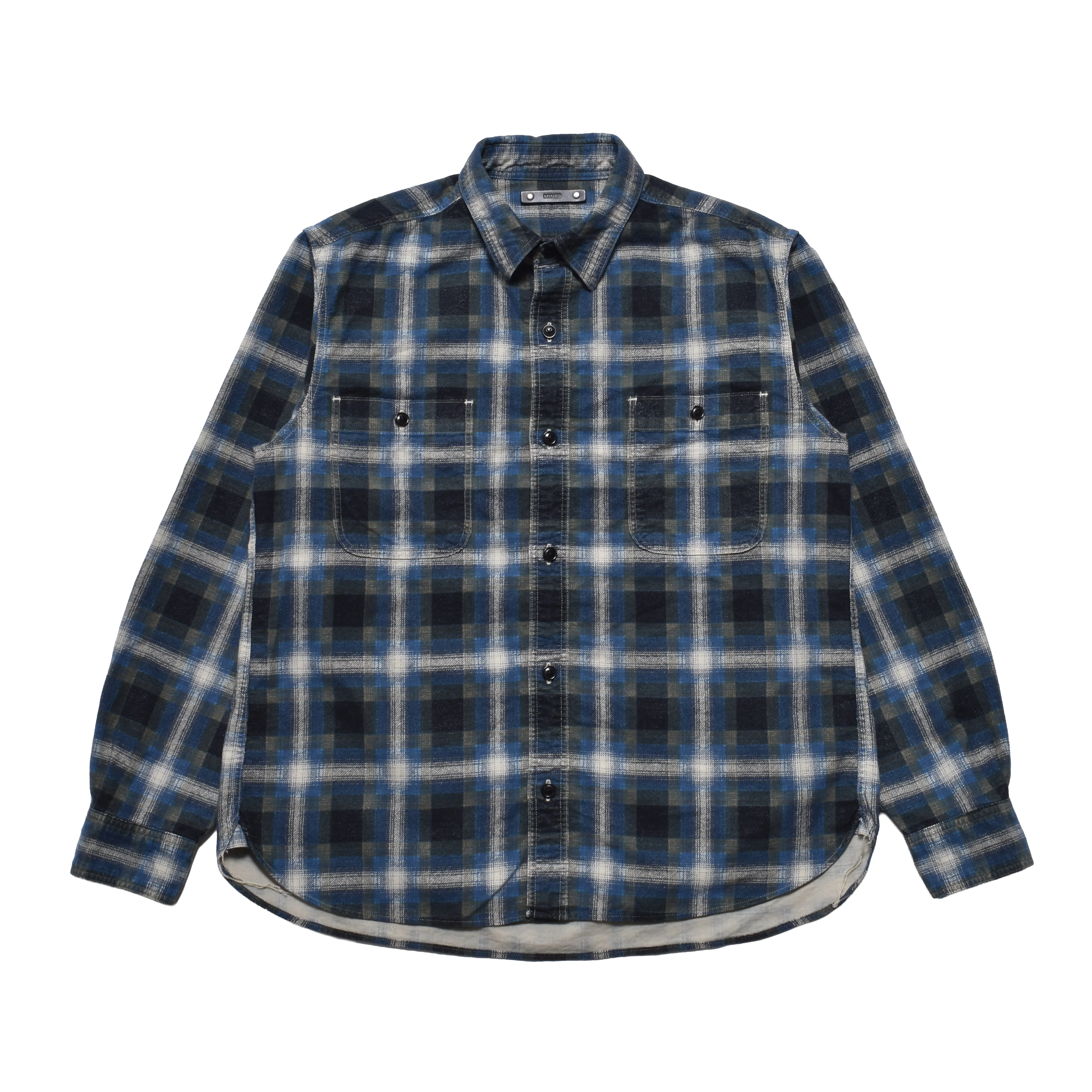 MINEDENIM/マインデニム/Plaid Print Flannel Work SH BLUE 2