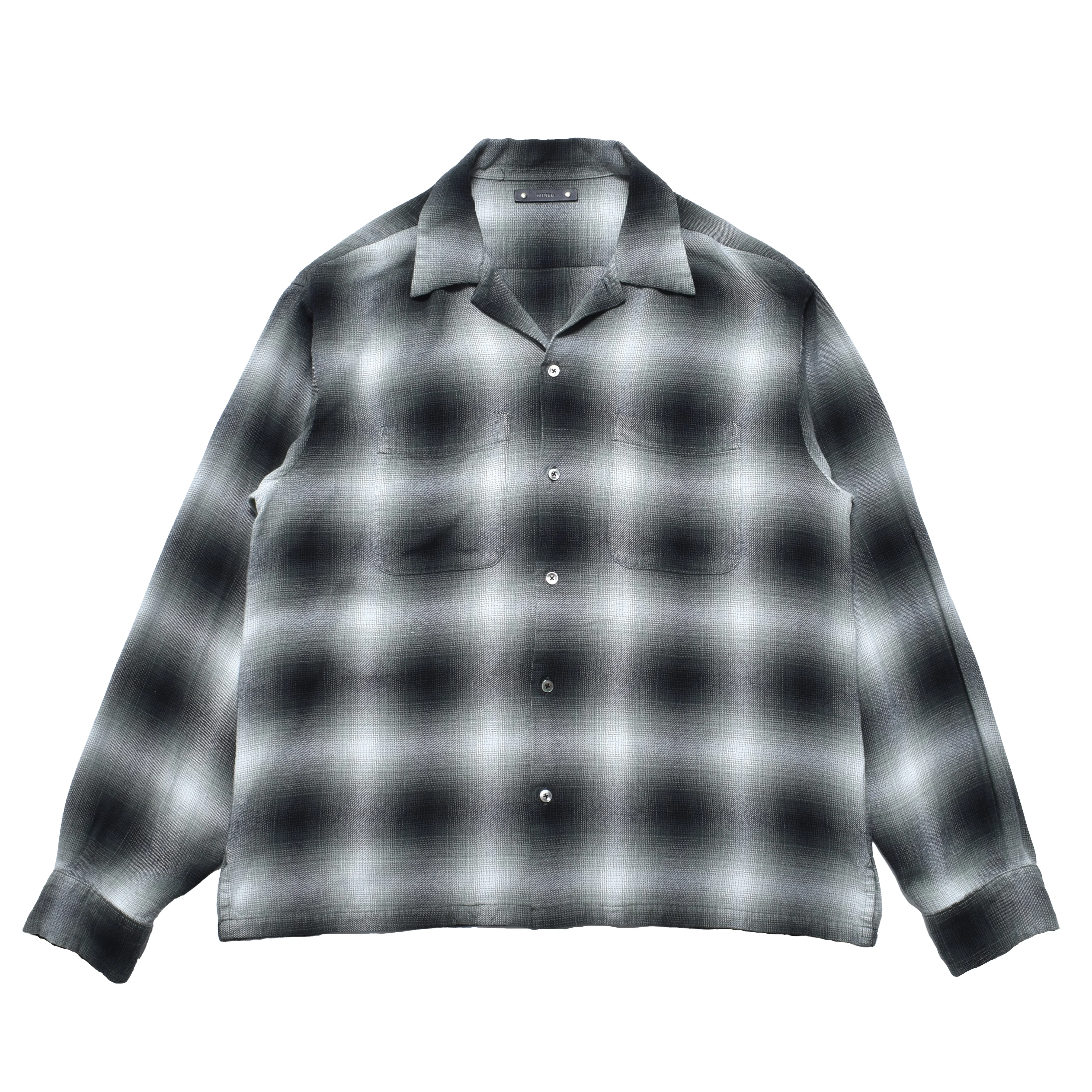MINEDENIM/マインデニム/R.Flannel Ombre Open Collar SH BLT 1