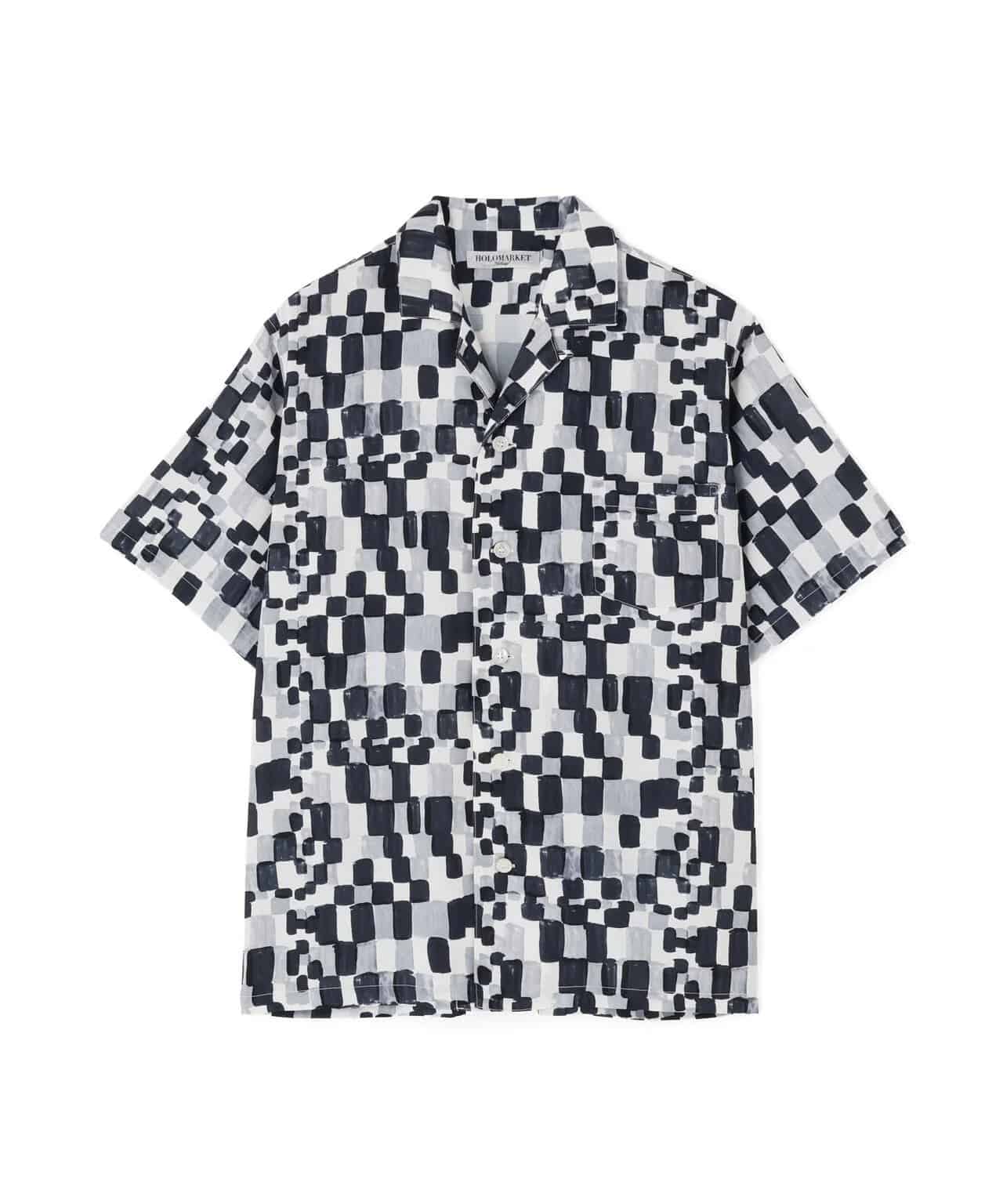 HOLO MARKET/ホロマーケット/HMV S/S SHIRTS/総柄アロハ半袖シャツ CHARCOAL 1