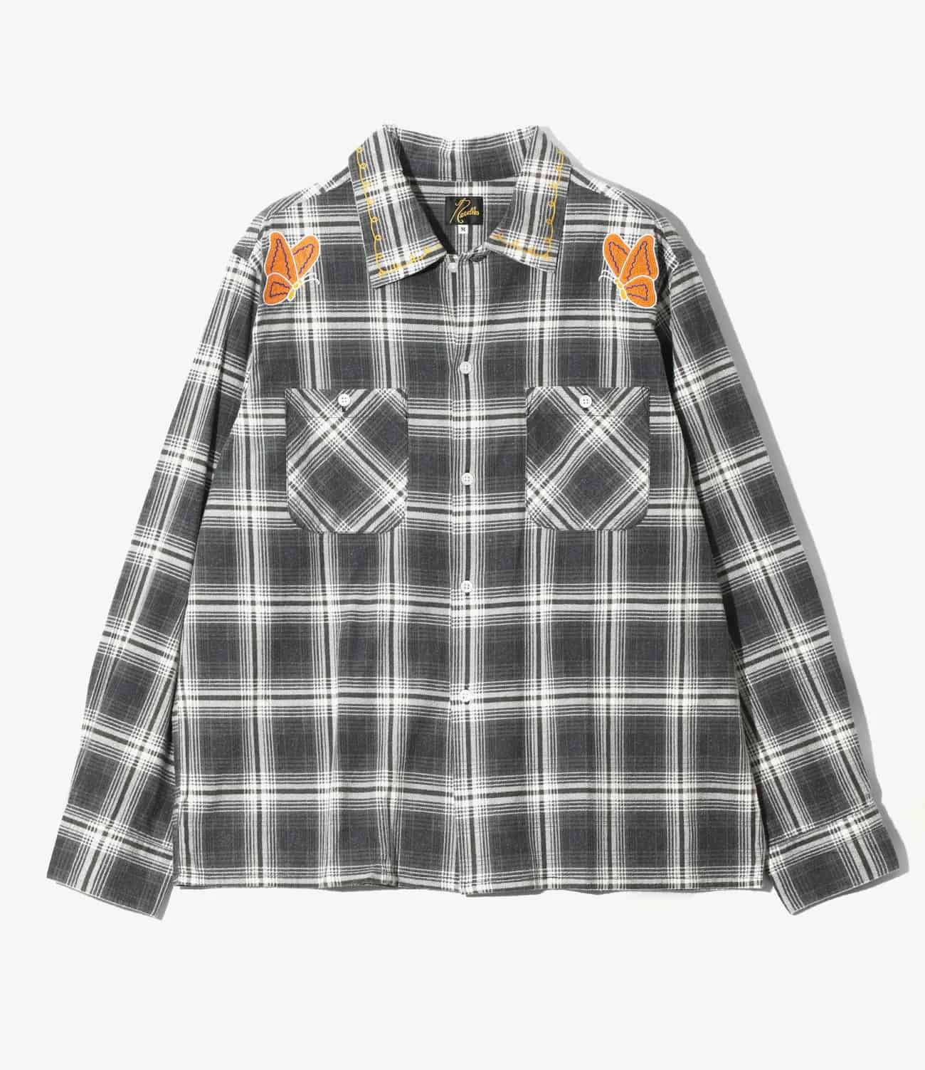 NEEDLES/ニードルズ/ONE-UP SHIRT - PRINTED FLANNEL / PLAID Black S