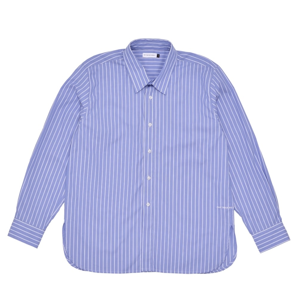 POP TRADING COMPANY/ポップトレーディングカンパニー/Pop Logo Striped Shirt BLUE M