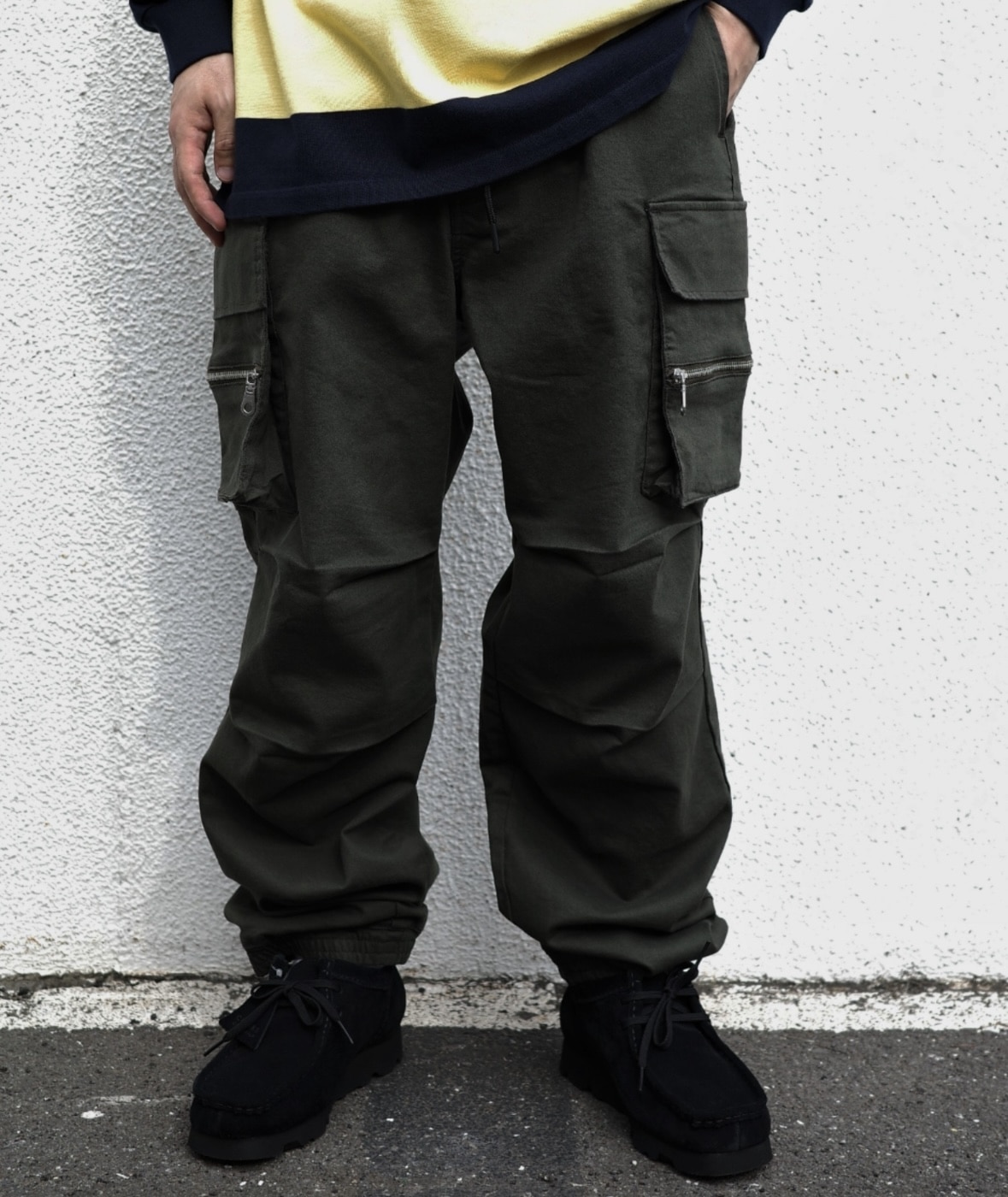 B omnivore/ビーオムニボー/ZIP CARGO PANTS OLIVE S