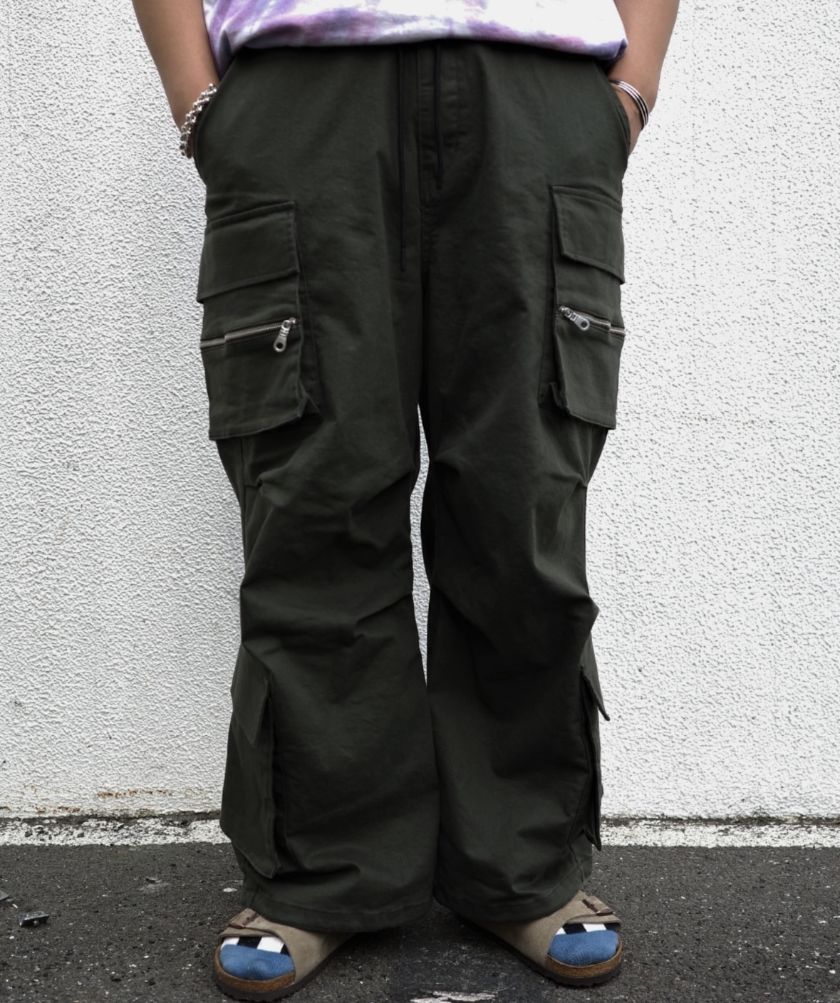 B omnivore/ビーオムニボー/W POCKET CARGO PANTS OLIVE S