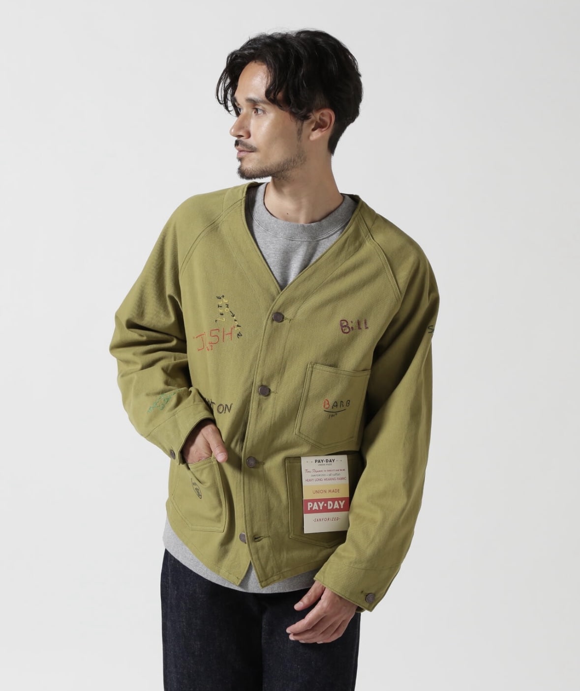 PAYDAY/ペイデイ/別注PAYDAY刺繍ENJNEER JACKET(M OLIVE