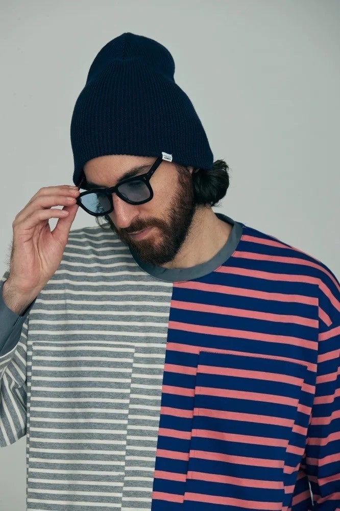  CMFOUTDOORGARMENT/ シーエムエフアウトドアガーメント　BORDER TEE L/S NAVY M