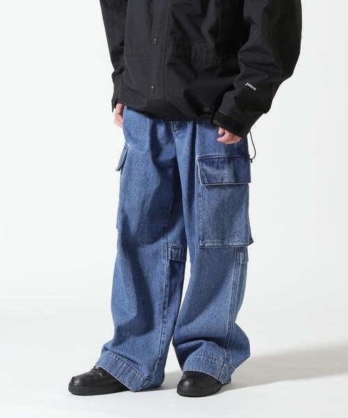 B omnivore/ビーオムニボー DENIM CARGO PANTS BLUE S