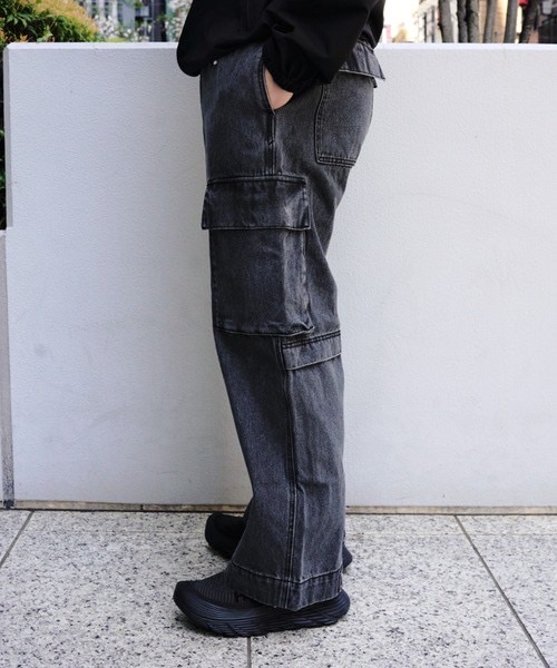 B omnivore/ビーオムニボー DENIM CARGO PANTS GREY S