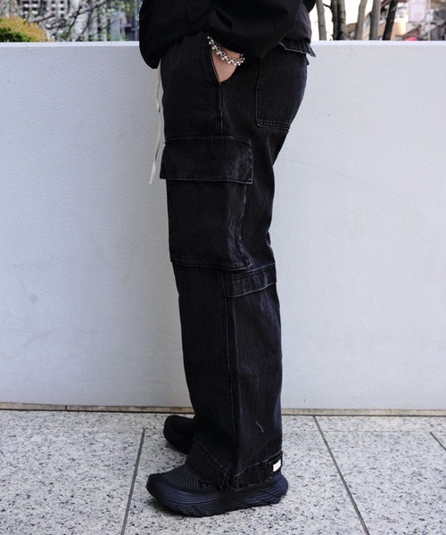 B omnivore/ビーオムニボー DENIM CARGO PANTS BLACK S