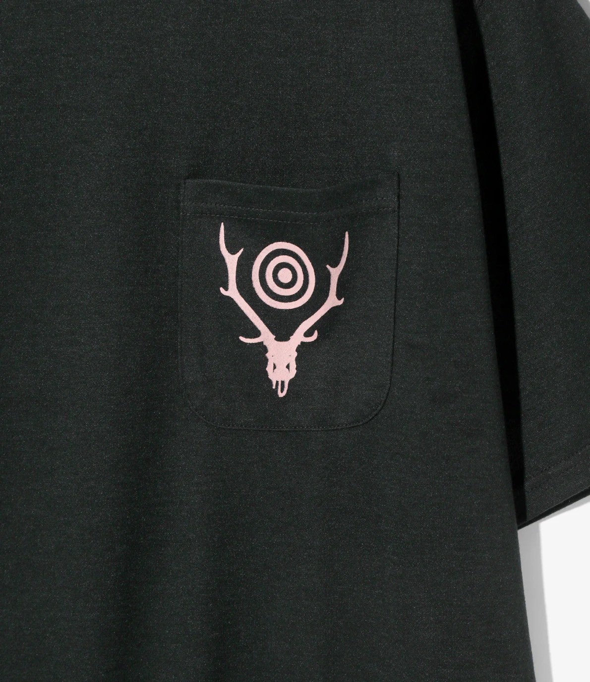 South2West8/サウスツーウエストエイト S/S Round Pocket Tee - Circle Horn 25ss BLACK M