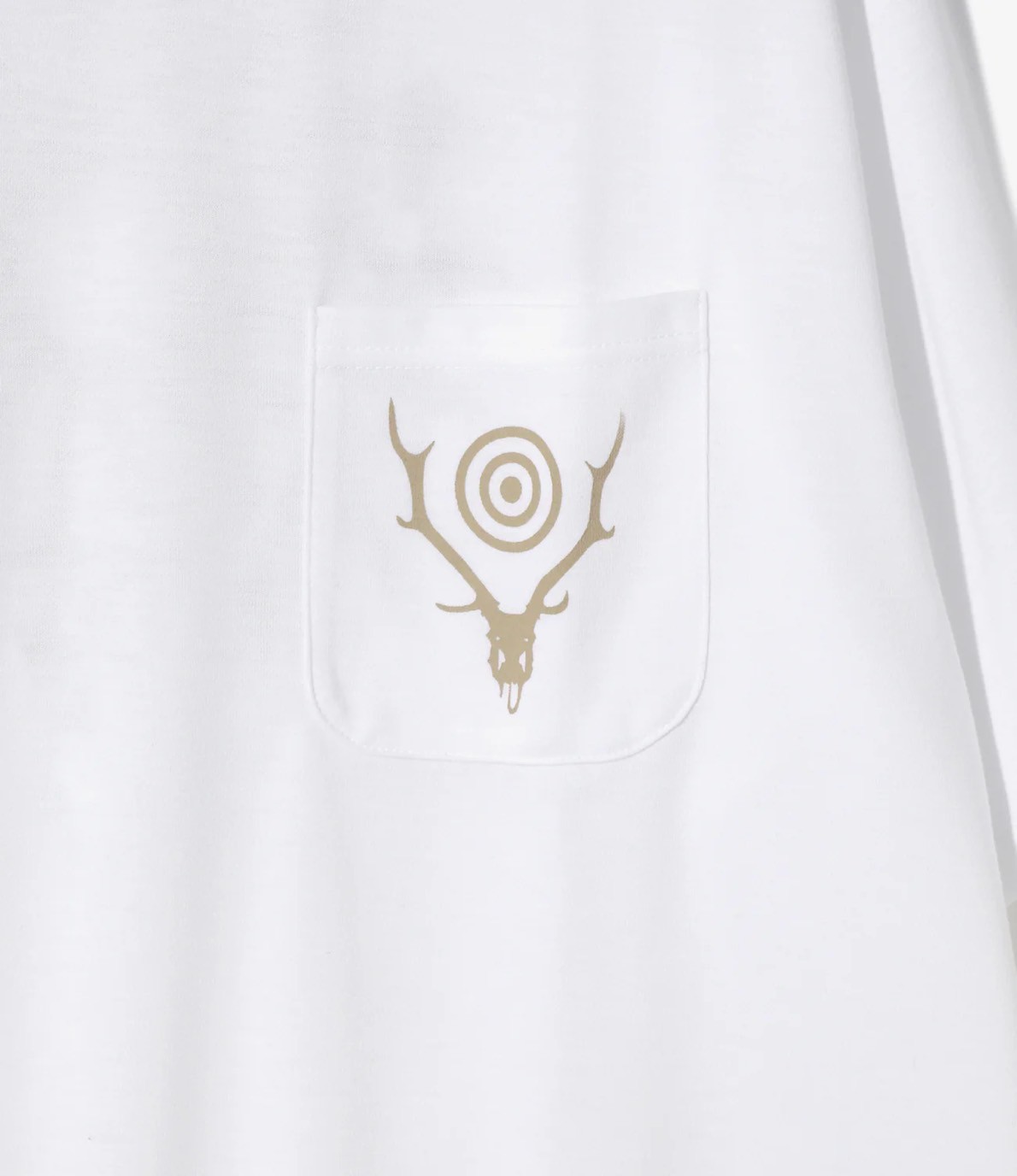 South2West8 /サウスツーウエストエイトS/S Round Pocket Tee - Circle Horn 25ss WHITE M