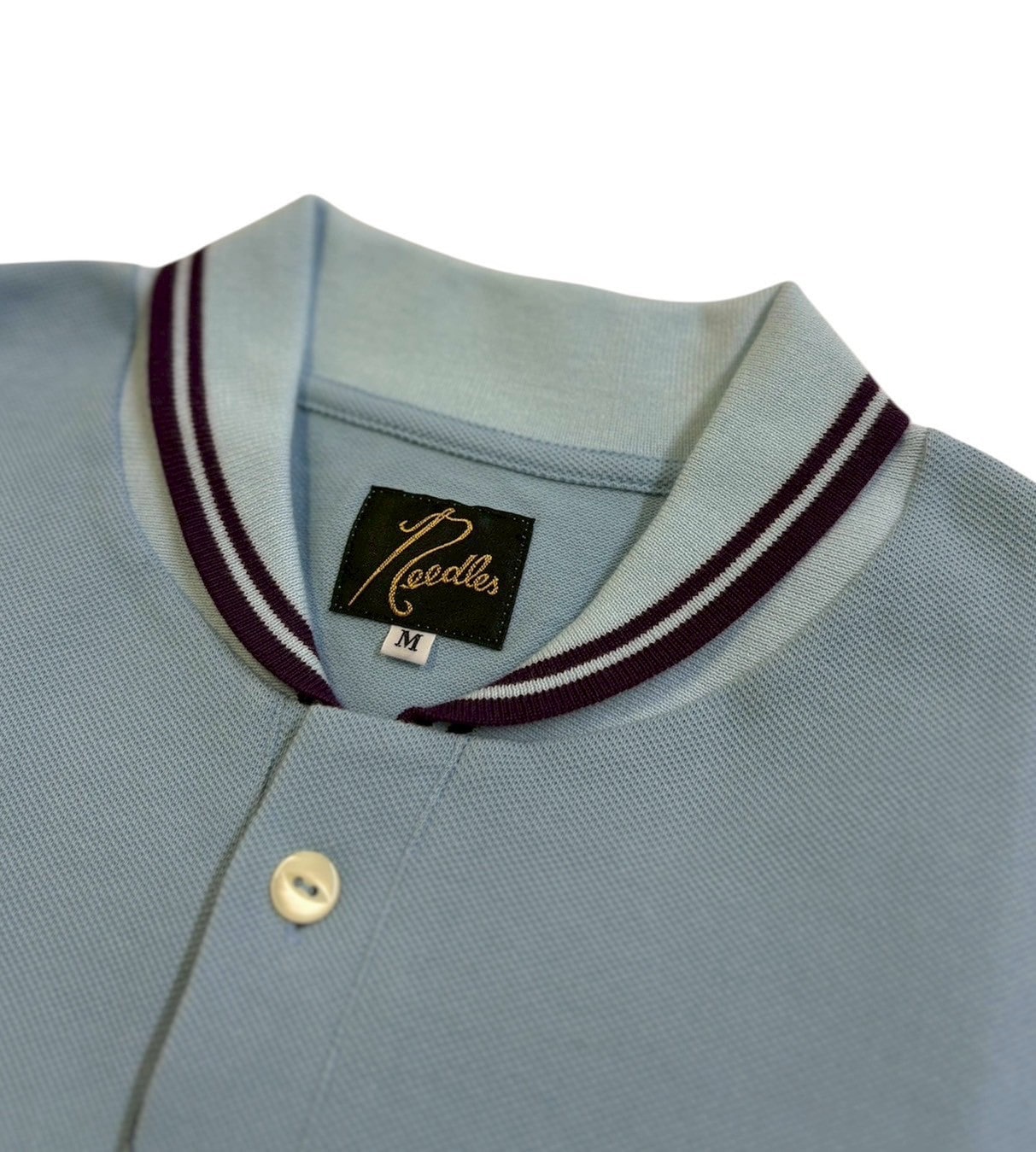 NEEDLES×BEAVER/ニードルズ×ビーバー/別注SHAWL COLLAR S/S POLO - COTTON PIQUE -SAX- ポロシャツ SAX S