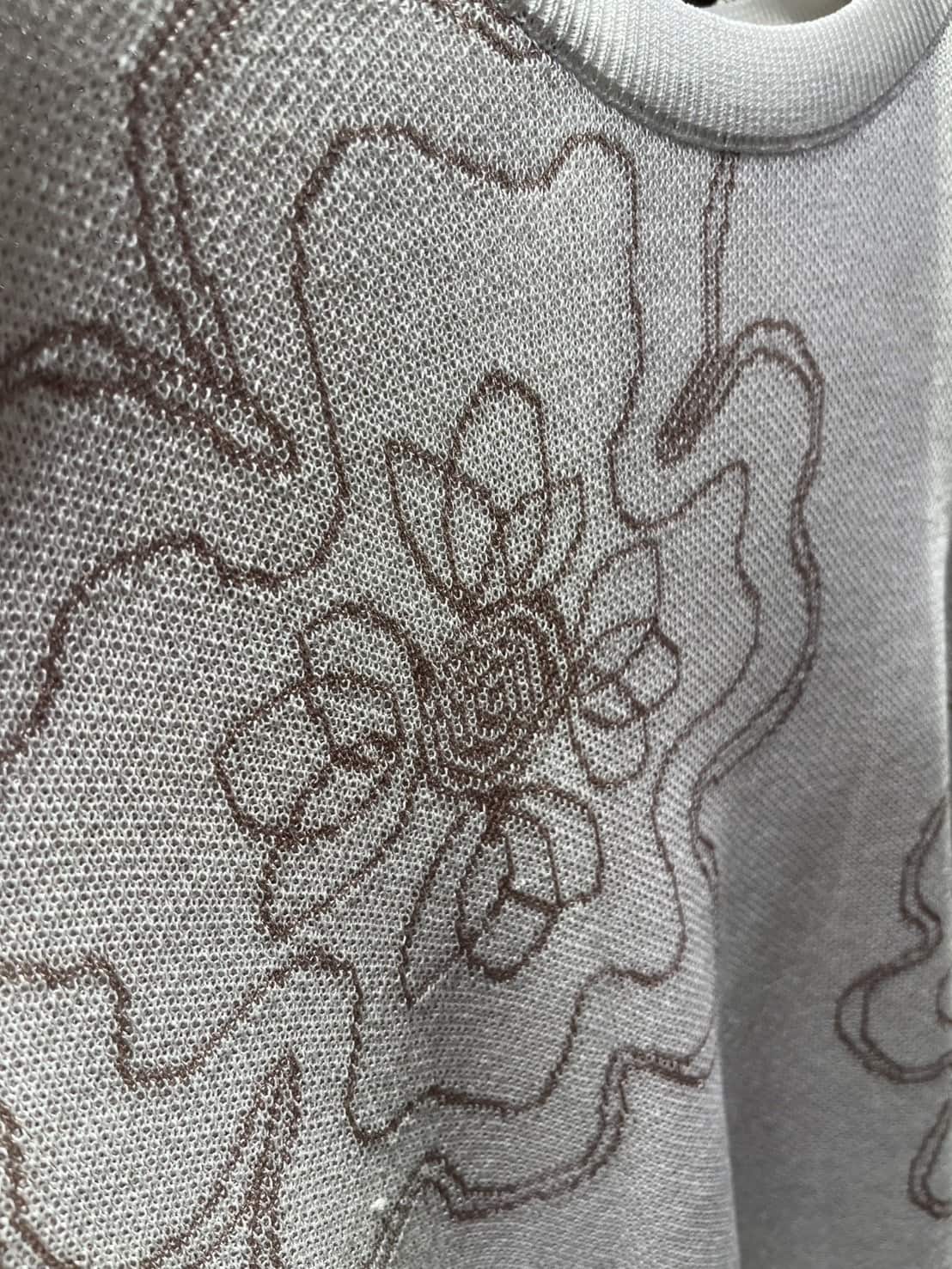 B omnivore/ビーオムニボー RNフラワー総柄JQD クルーネックS/S WHITE M