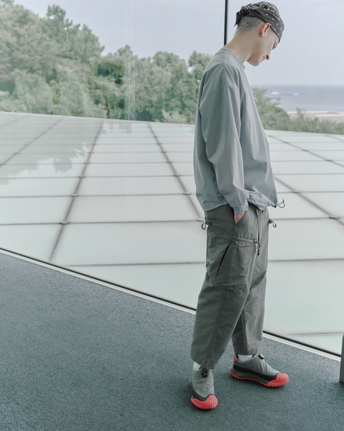CMF OUTDOOR GARMENT/シーエムエフアウトドアガーメント/別注 SIMPLE SLOW DRY TEE L/S GRAY M