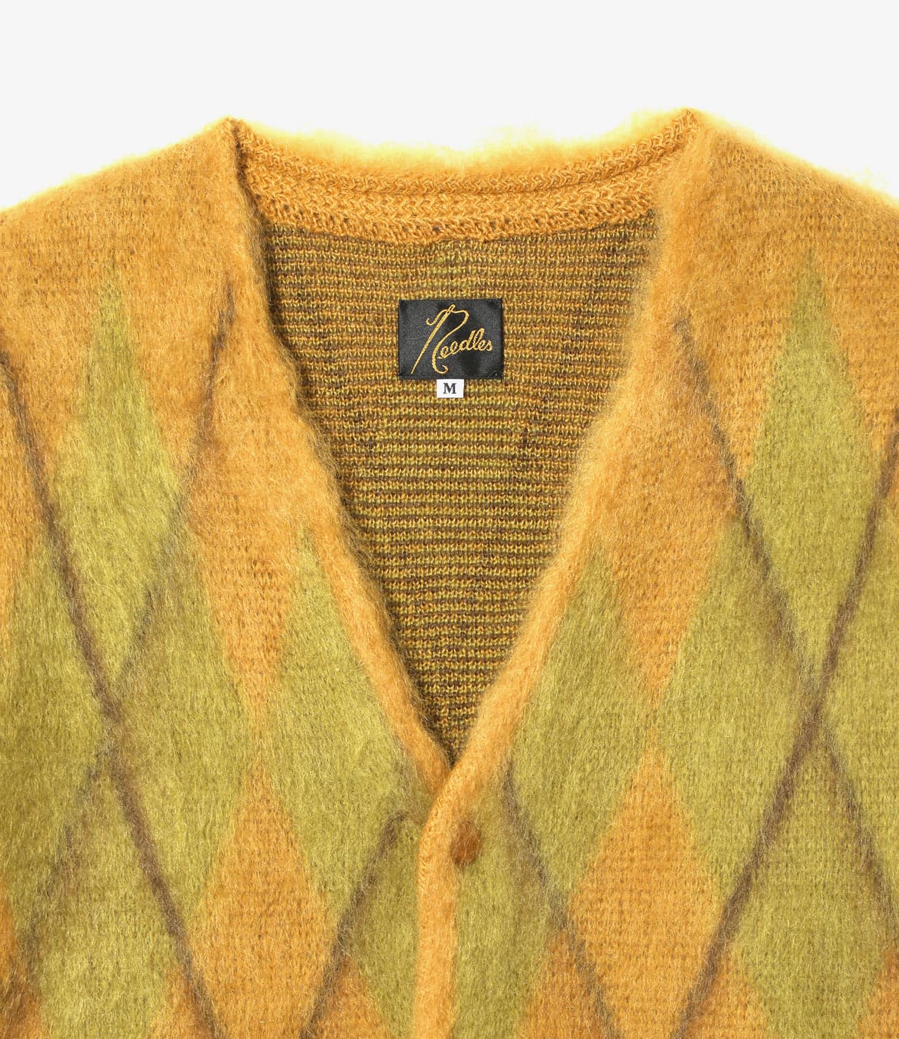 Needles/ニードルズ　Mohair Cardigan - Argyle　25AW YELLOW/ARGYLE S