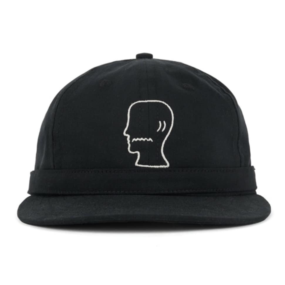 BRAIN DEAD/ブレインデッド/EXTENDED STRAP 6PANEL LOGOHEAD HAT BLACK FREE