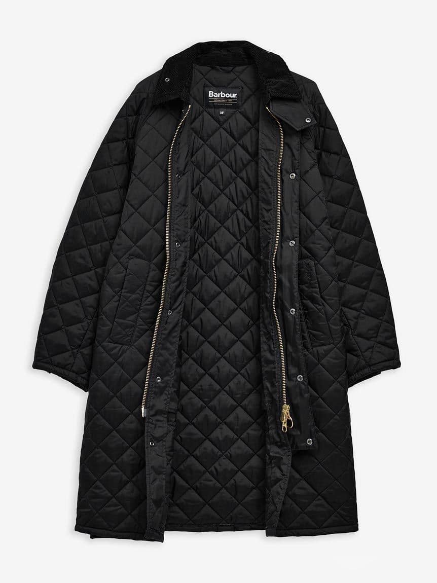 Barbour/バブアー　【EXMOOR / エクスモア】キルティング ミドル レングス コート　252MQU1867 BLACK 38