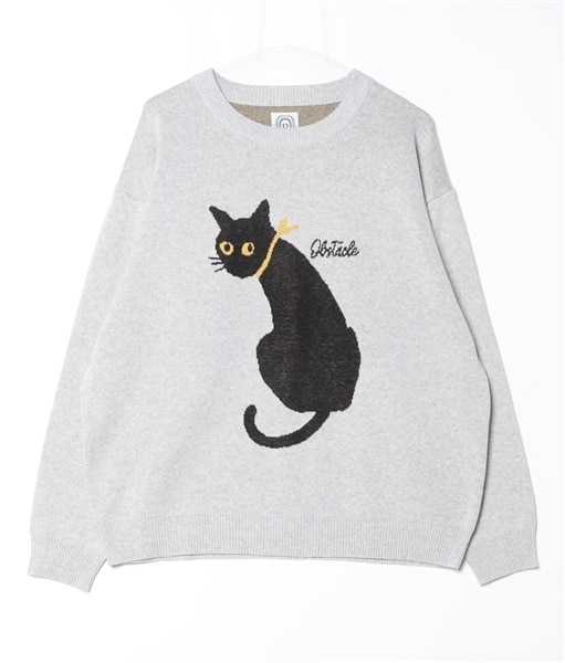 B omnivore/ビーオムニボー/CAT SWEAT CREW キャットスウェットクルー BLACK M