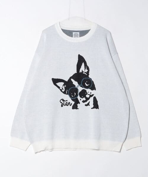 B omnivore/ビーオムニボー/DOG SWEAT CREW ドッグスウェットクルー CHARCOAL M