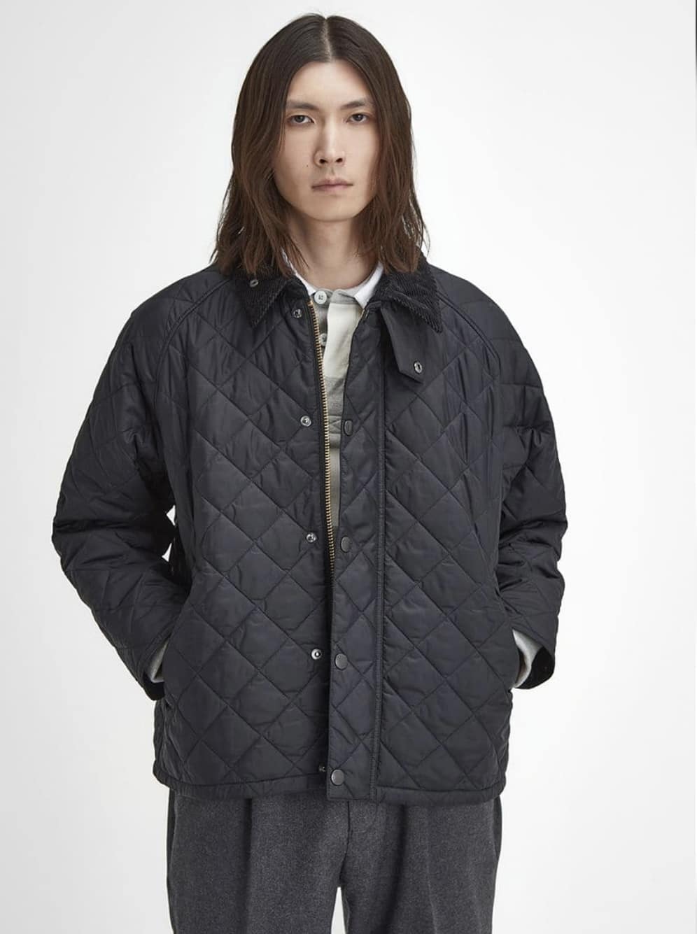 Barbour/バブアー　【TRANSPORT / トランスポート】キルティング ブルゾン（ユニセックス）　252MQU1796 BLACK 38