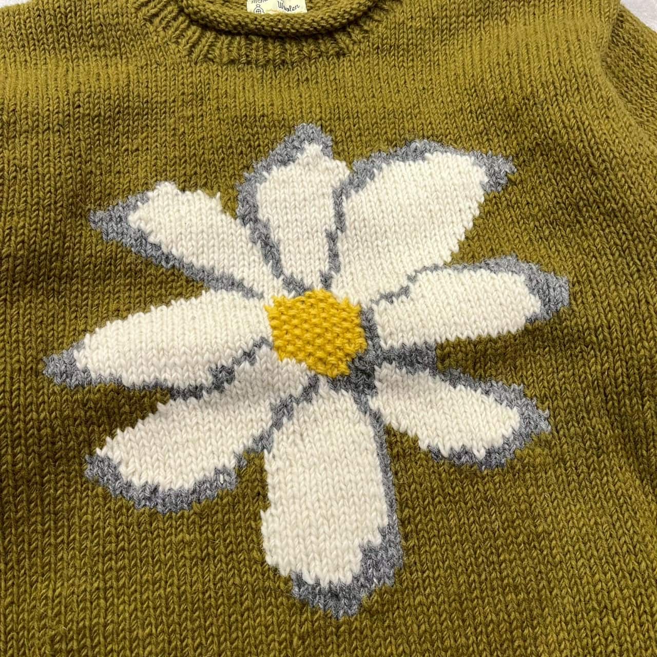 MacMahon Knitting Mills/マクマホンニッティング ミルズ/ALL ROLL KNIT-FLOWER OLIVE FREE