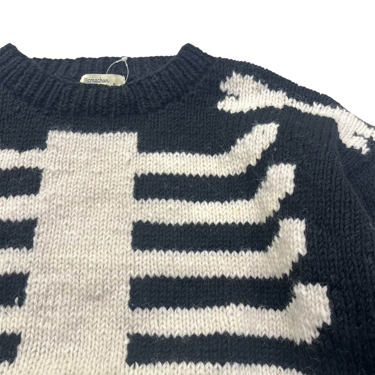 MacMahon Knitting Mills/マクマホンニッティング ミルズ/CREW NECK ーBONE BLACK FREE