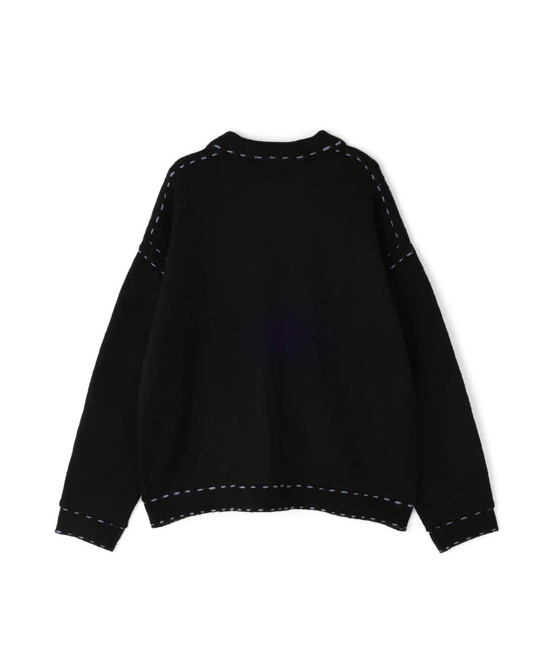B omnivore/ビーオムニボー/起毛KNIT HAND JACKET ステッチ ニットハンドジャケット ニットシャツ BLACK M