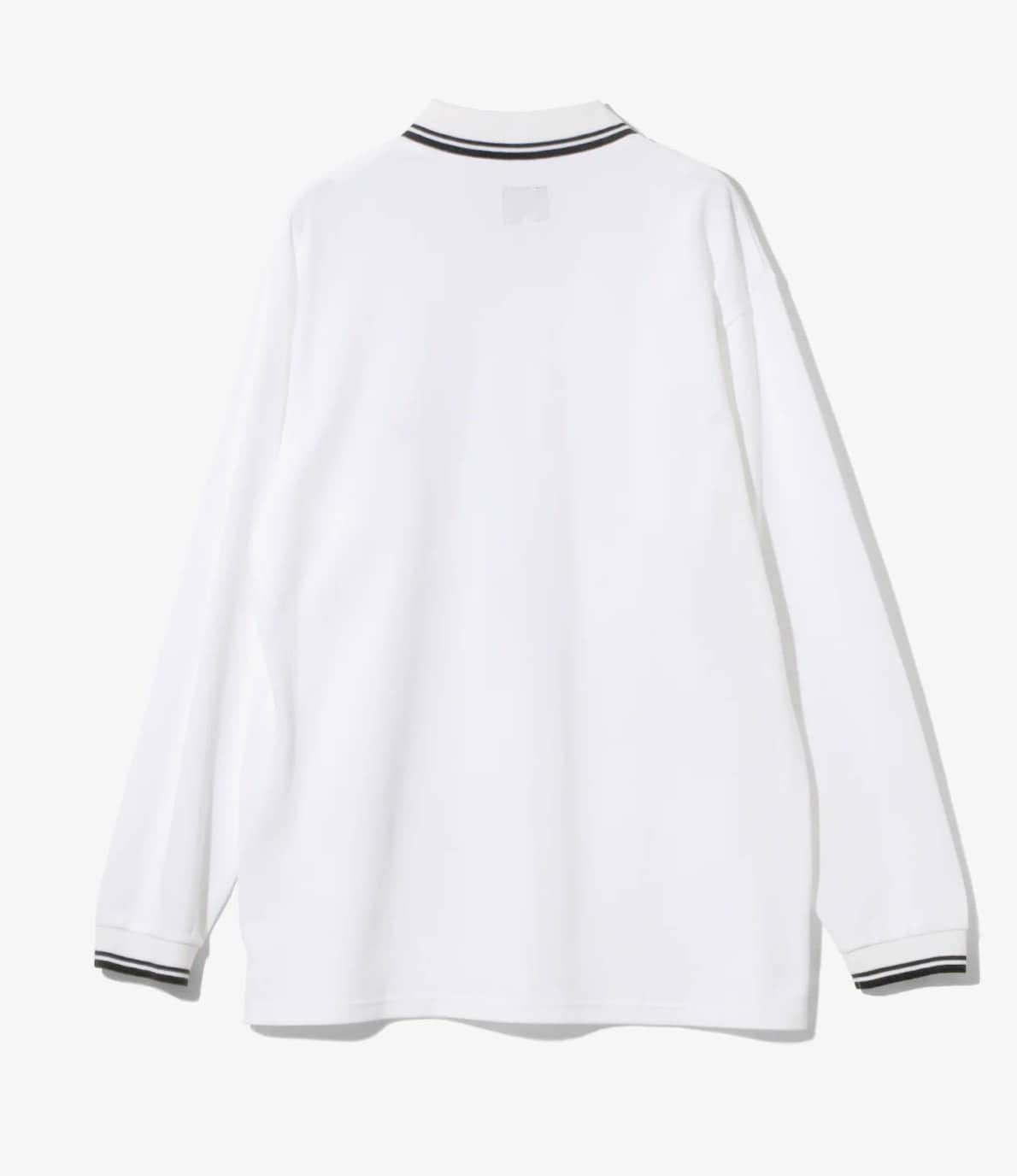 Needles/ニードルズ　L/S Polo Shirt - Cotton Pique 25AW WHITE M