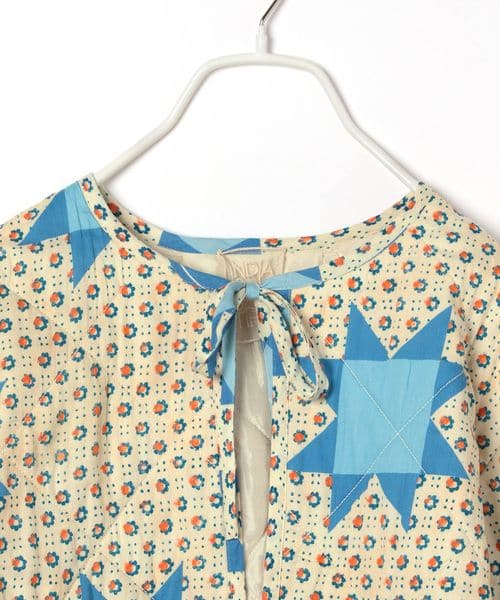 INDIA IS BEAUTIFUL/インディアイズビューティフル/ Cサテンキルトショートジャケット アイボリー FREE