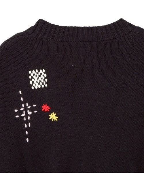 B omnivore/ビーオムニボー　HAND STITCH CARDIGAN ハンドステッチカーディガン BLACK M