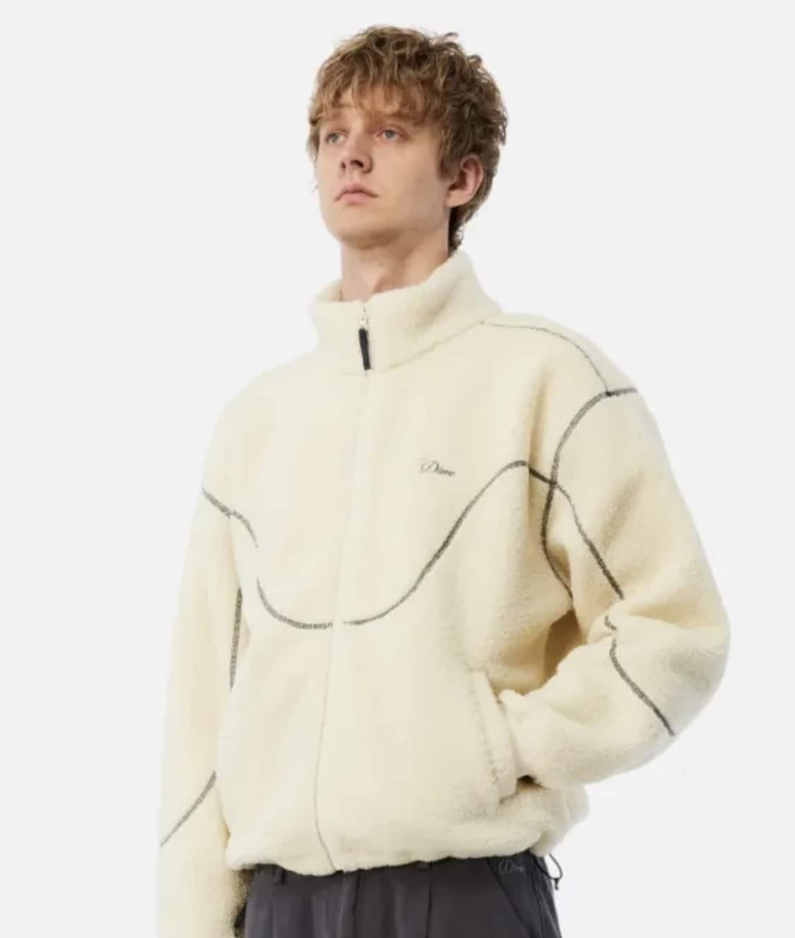 Dime/ダイム Polar Fleece Sherpa Zip Brown フリースジャケット BEIGE S