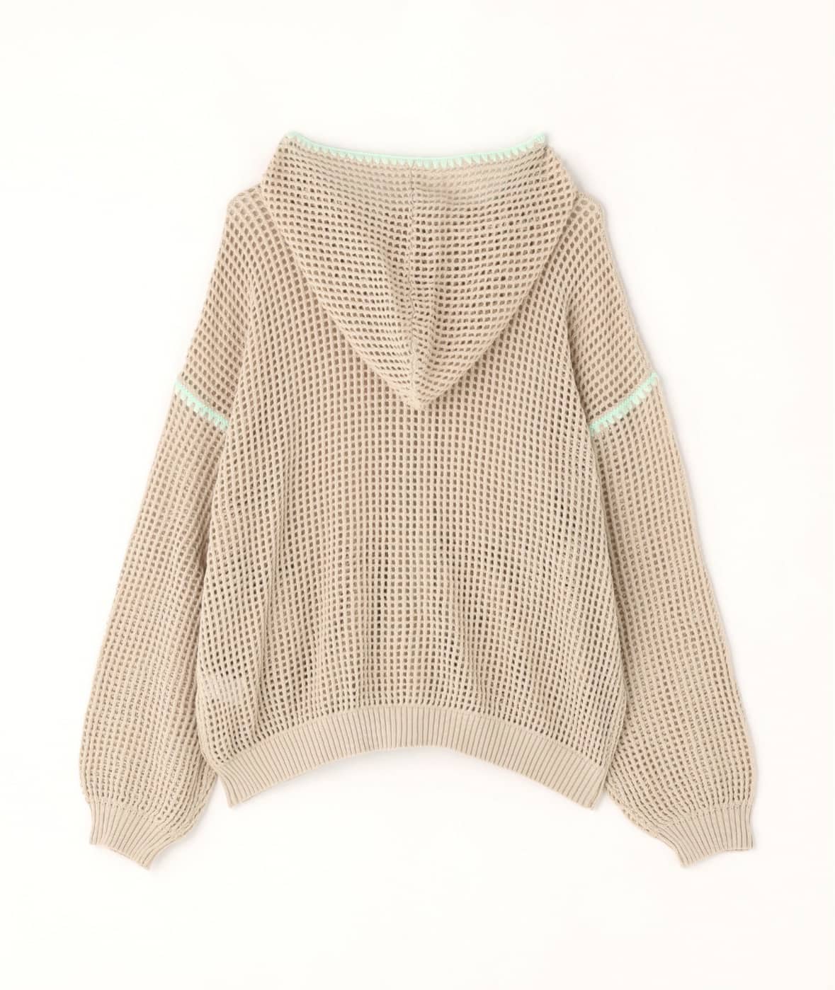 B omnivore/ビーオムニボー/HAND - STITCH MESH HOODIE メッシュフーディー BEIGE M