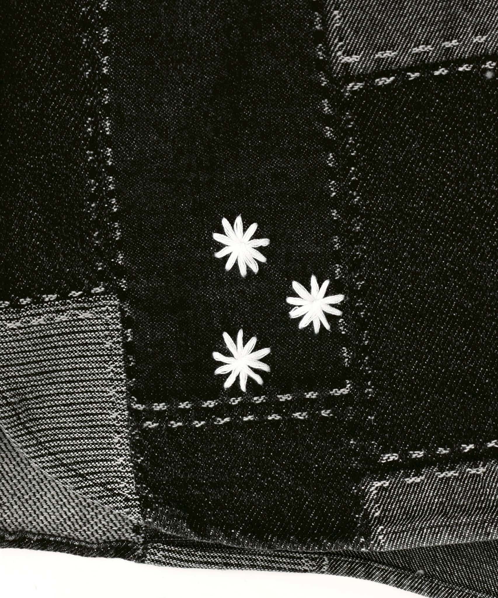 B omnivore/ビーオムニボー/PATCHWORK DENIM SHIRT デニムシャツ BLACK M
