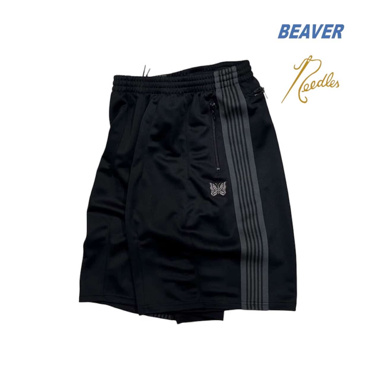 Needles/ニードルズ　BEAVER別注 H.D Track shorts - Poly Smooth  -BLACK- BLACK XS