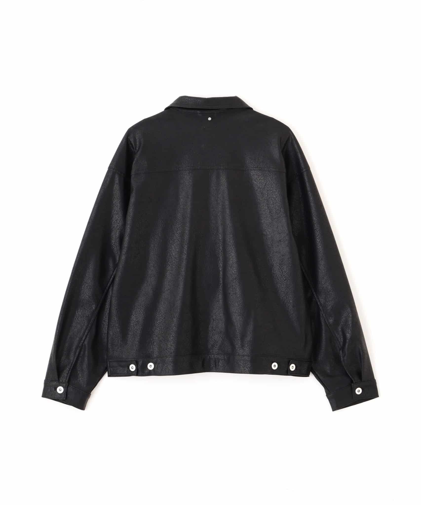 B omnivore/ビーオムニボー　FAUX LEATHER BLOUSON BLACK M