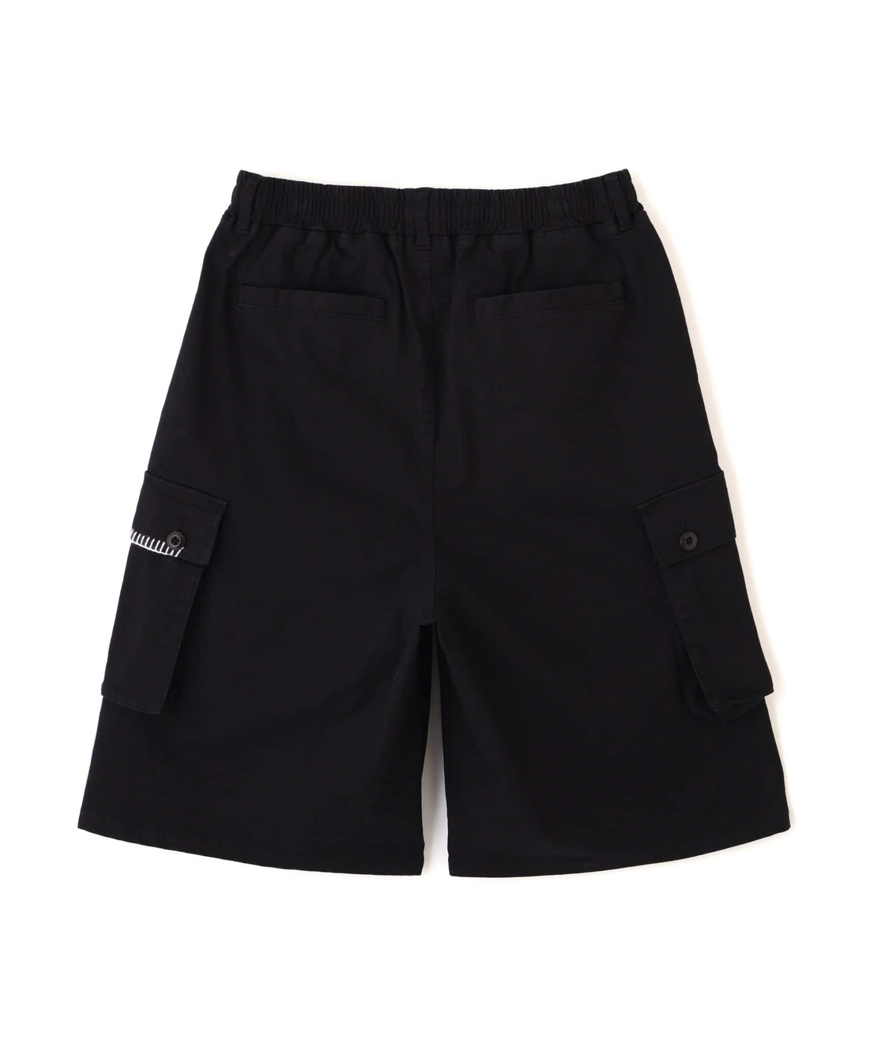 B omnivore/ビーオムニボー　HAND STITCH CARGO SHORTS BLACK M