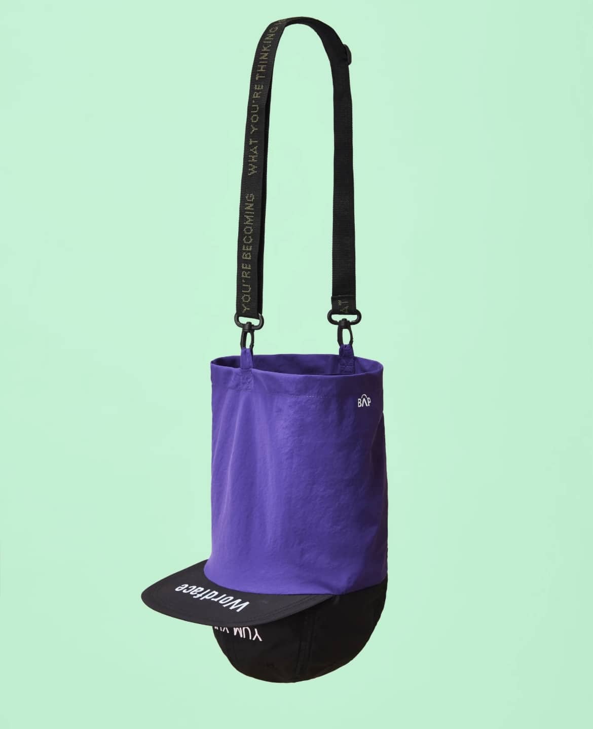 BAP/バップ　YUM YUM WORDFACE BagCap/キャップ/ショルダーバッグ BLACK FREE