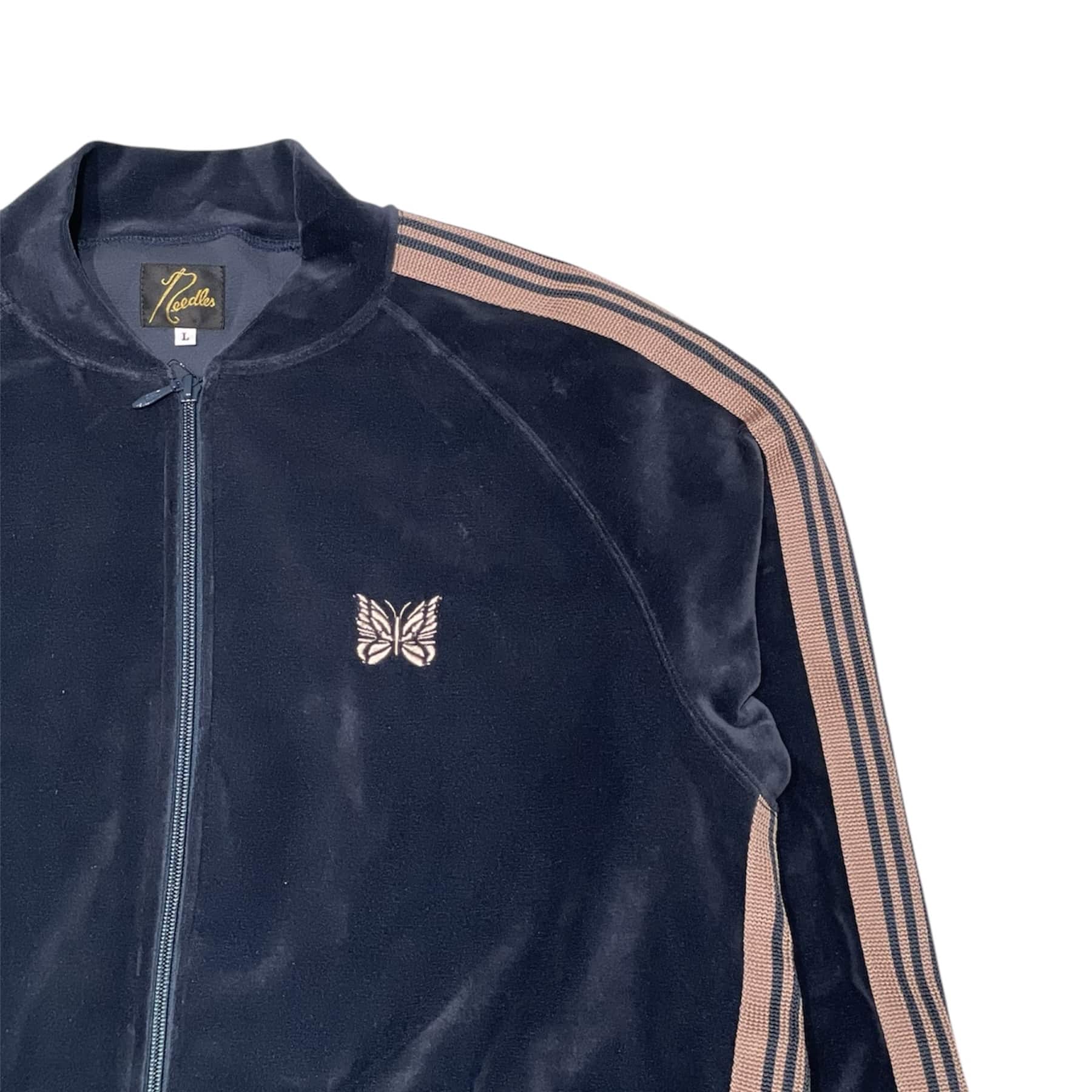 Needles/ニードルズ　Rib Collar Track Jacket - C/PE Velour　26ss -NAVY- NAVY S