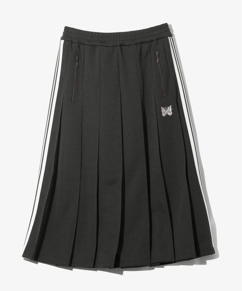 NEEDLES/ニードルズ Pleated Track Skirt - Poly Smooth　-charcoal- CHARCOAL 1