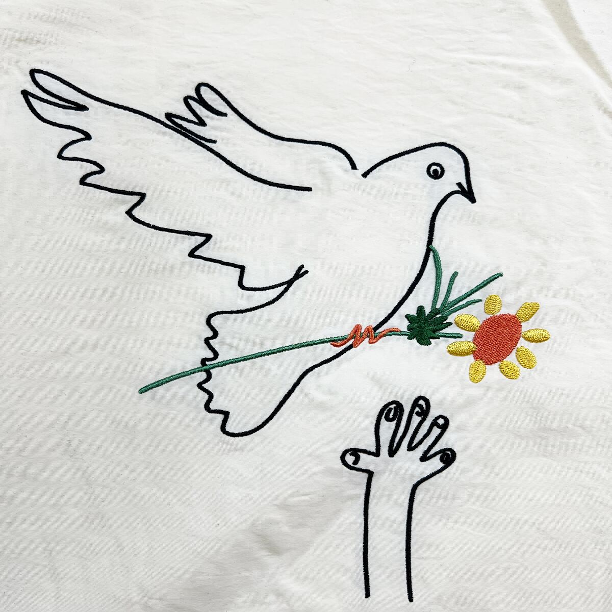 NOT OEM（ノットオーイーエム）/「鳩」/TOTO BAG トートバッグ WHITE F